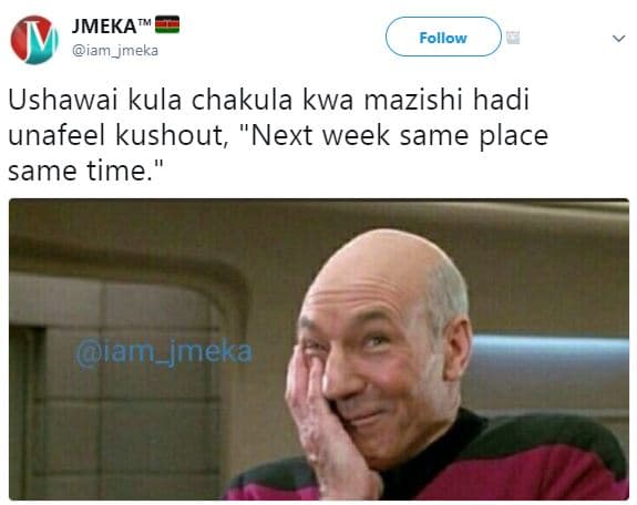 Jmeka iam_jmeka follow ushawai kula chakula kwa mazishi hadi unafeel kushout nex