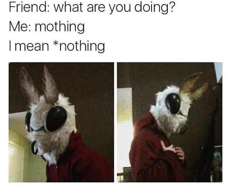 Friend what are you doing? me mothing mean nothing