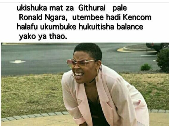 Ukishuka mat za githurai pale ronald ngara utembee hadi kencom halafu ukumbuke h