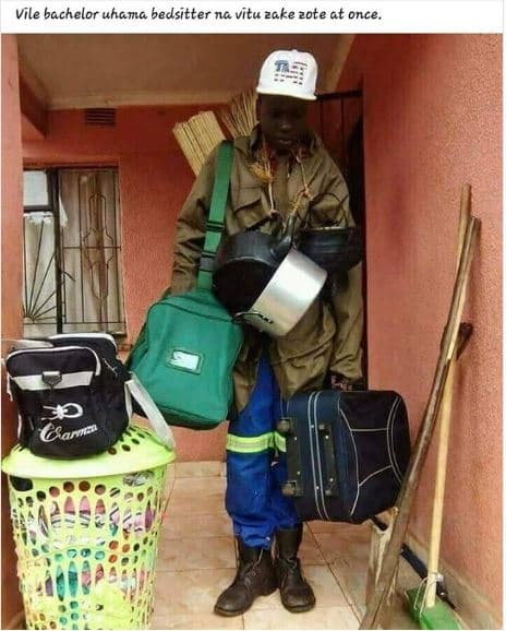 Vile bachelor uhama bedsitter na vitu zake zote at once carnza