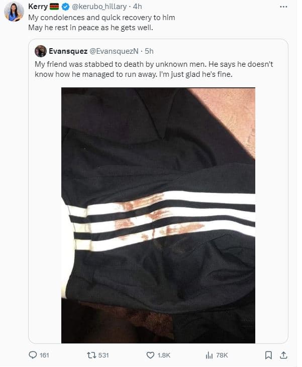 Kerry kerubo_hillary 4h my condolences and quick recovery to him may he rest in