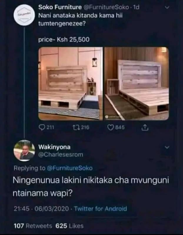 Soko furniture furnituresoko . id nani anataka kitanda kama hii tumtengenezee? p