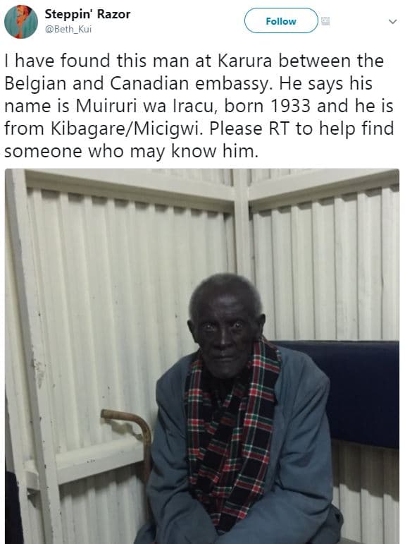 Steppin' razor beth_kui follow have found this man at karura between the belgian