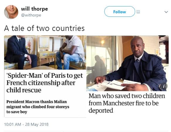 Will thorpe withorpe follow tale of two countries 'spiderman' of paris toget fre