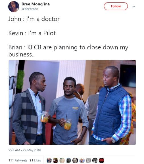 Bree mong'ina beebreeo follow john i'm a doctor kevin i'm a pilot brian kfcb are