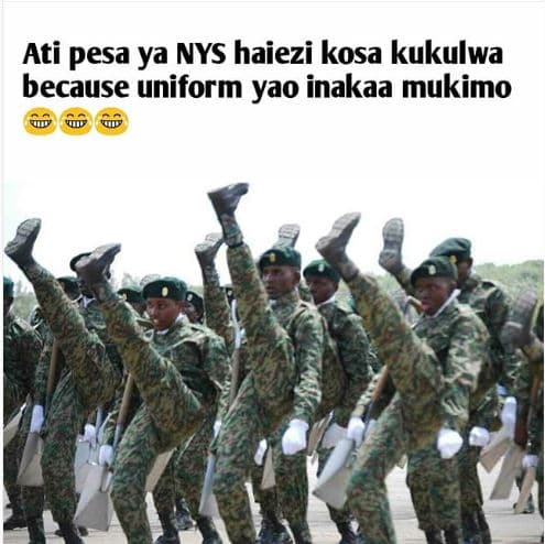 Ati pesa ya nys haiezi kosa kukulwa because uniform yao inakaa mukimo