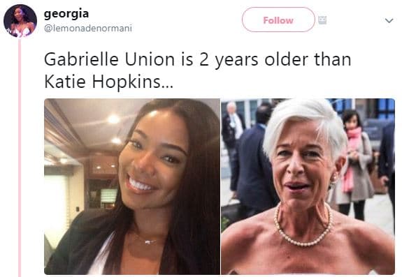 Georgia lemonadenormani follow gabrielle union is 2 years older than katie hopki