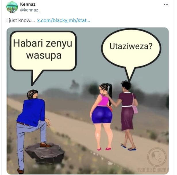 Kennaz kennaz _ ijust know. xcomblacky_mblstat .. habari zenyu wasupa utaziweza?