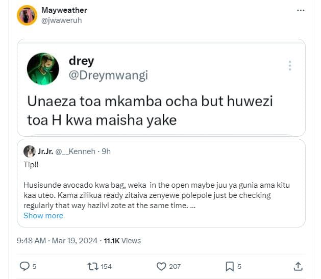 Mayweather jwaweruh drey dreymwangi unaeza toa mkamba ocha but huwezi toa h kwa