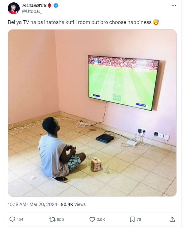 Mcoasty utdpal _ bei ya tv na ps inatosha kufill room but bro choose happiness 1