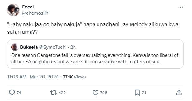 Fecci chemosiih 'baby nakujaa 0o baby nakuja hapa unadhani jay melody alikuwa kw