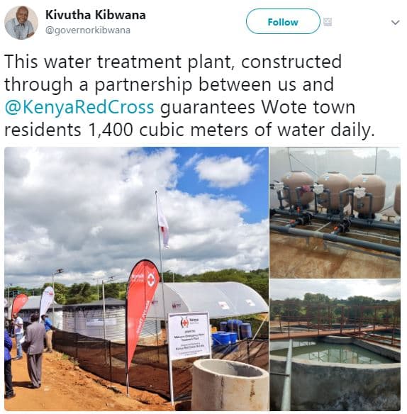 Kivutha kibwana governorkibwana follow this water treatment plant constructed th