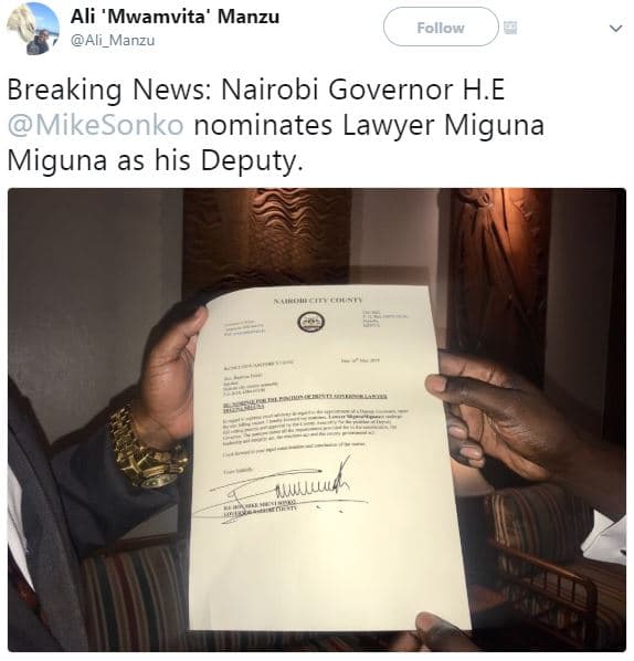 Ali 'mwamvita' manzu ali_manzu follow breaking news nairobi governor h.e mikeson