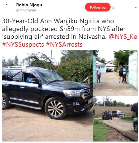 Robin njogu robinnjogu following 30yearold ann wanjiku ngirita who allegedly poc