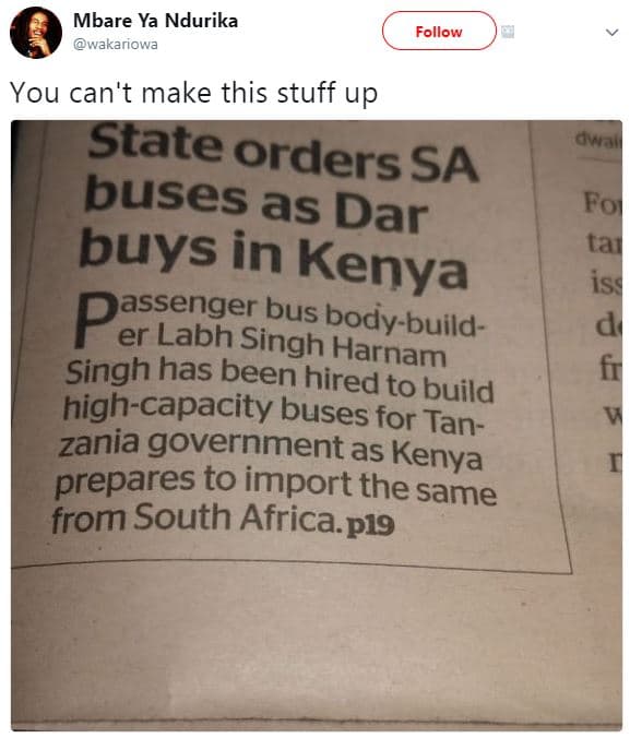 Mbare ya ndurika wakariowa follow you can't make this stuff up state orders sa b