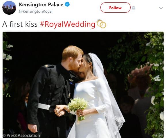 Kensington palace kensingtonroyal follow a first kiss royalwedding press associa