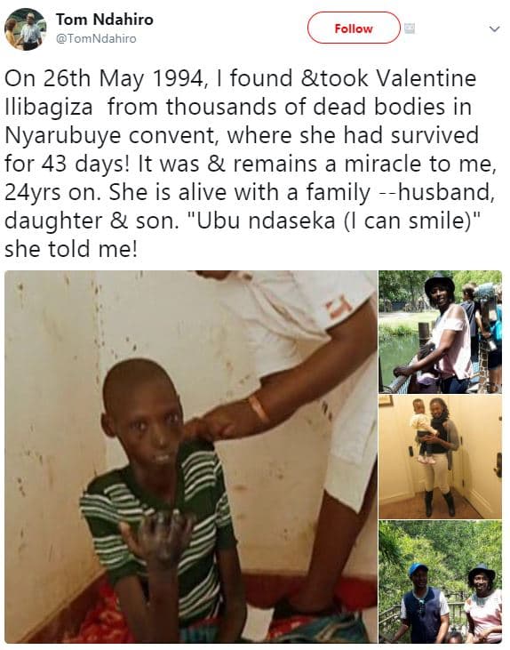 Tom ndahiro tomndahiro follow on 26th may , found took valentine ilibagiza from