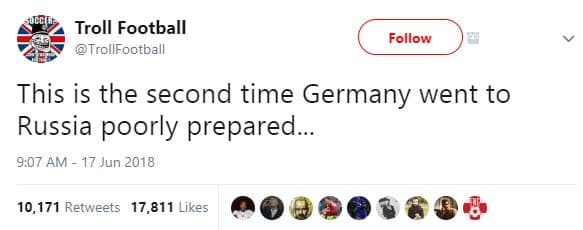 Troll football trollfootball follow this is the second time germany went to russ