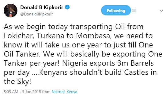 Donald b kipkorir donaldbkipkorir following as we begin today transporting oil f