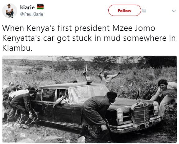 Kiarie paulkiarie follow when kenya's first president mzee jomo kenyatta's car g