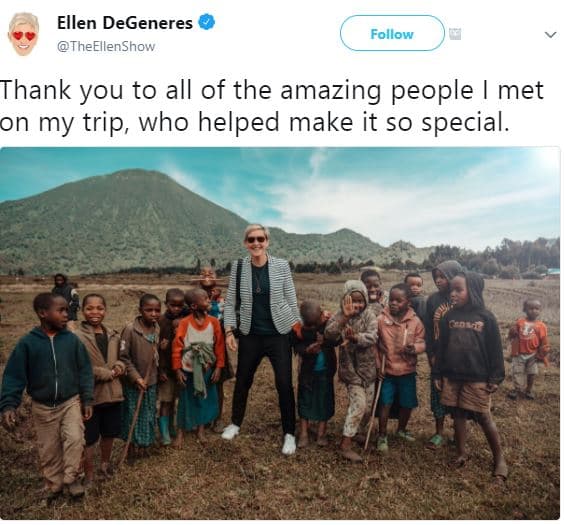 Ellen degeneres theellenshow follow thank you to all of the amazing people met o