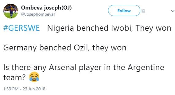 Ombeva josephoj josephombeva follow gerswe nigeria benched iwobi they won german
