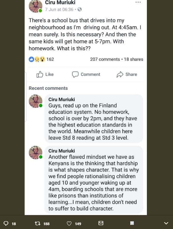 Ciru muriuki 7 jun at 06.36 there's a school bus that drives into my neighbourho