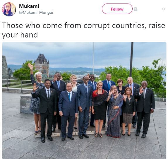 Mukami mukami_mungai follow those who come from corrupt countries, raise your ha
