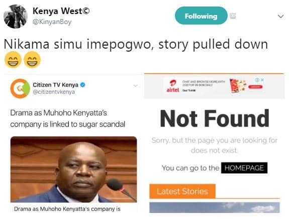 Kenya west kinyanboy following nikama simu imepogwo story pulled down citizen tv