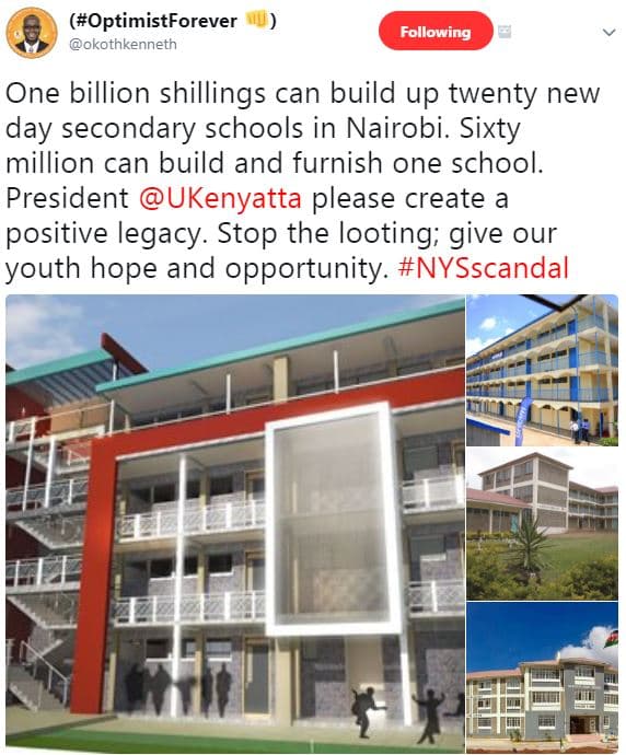 Optimistforever okothkenneth following one billion shillings can build up twenty