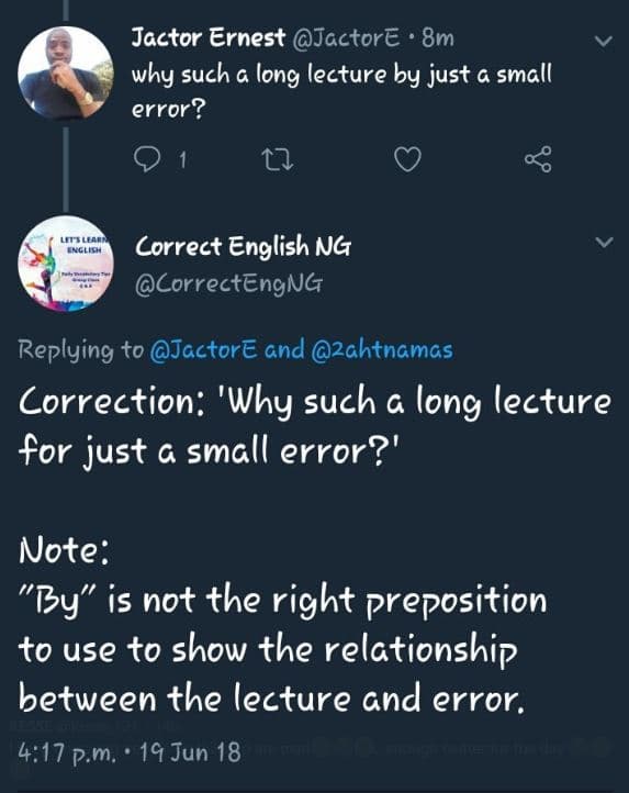 Jactor ernest jactore 8m why such g long lecture by just a small error? 0 1 12 l