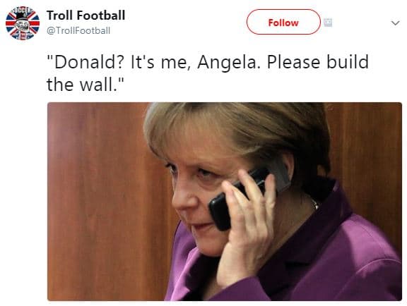 Troll football trollfootball follow 'donald? it's me, angela. please build the w