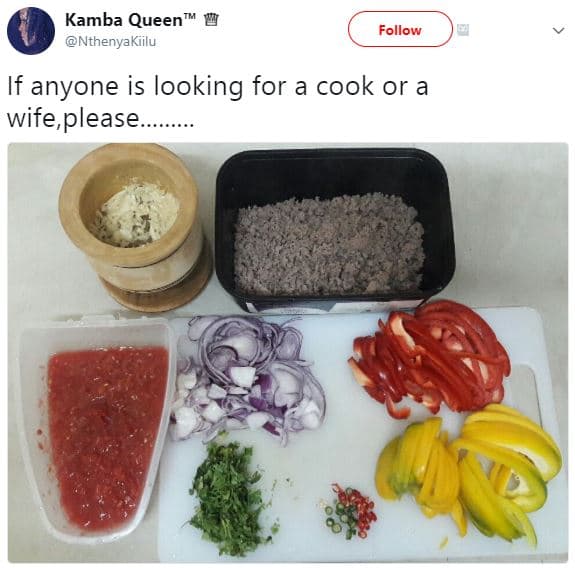Kamba queen nthenyakiilu follow if anyone is looking for a cook or a wife please