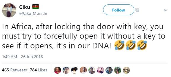 Ciku ciku_muriithi follow in africa after locking the door with key you must try