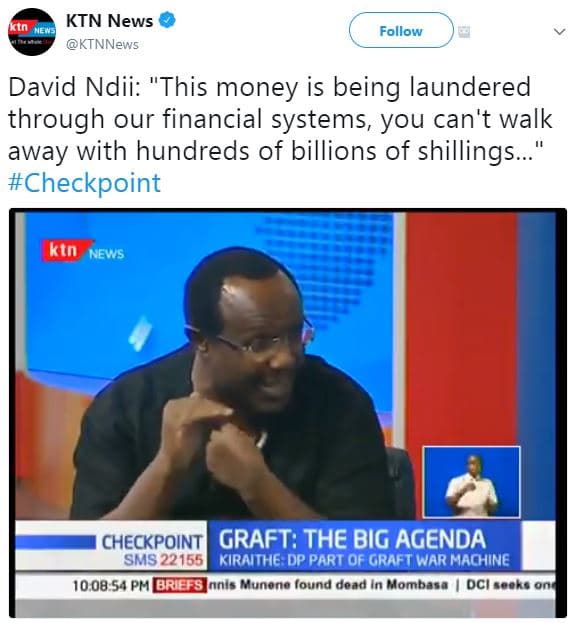 Ktn news ktnnews follow david ndii 'this money is being laundered through our fi
