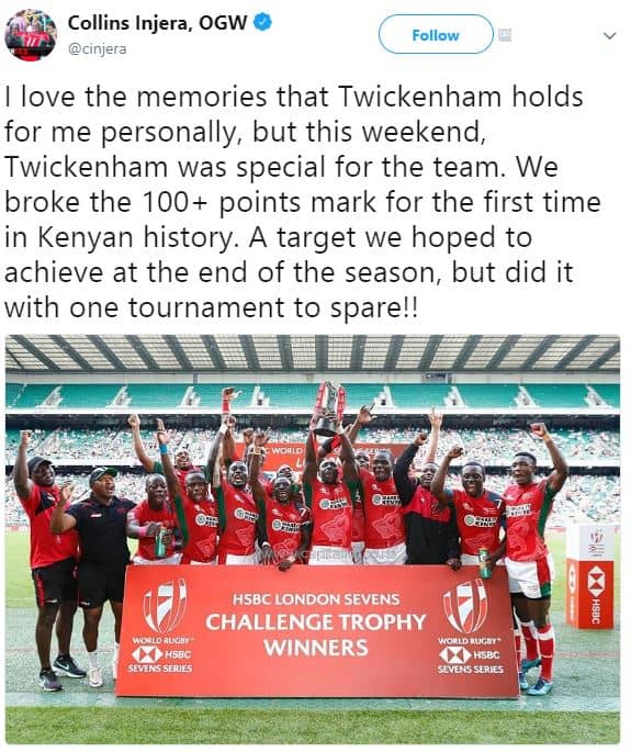 Collins injera, ogw cinjera follow love the memories that twickenham holds for m