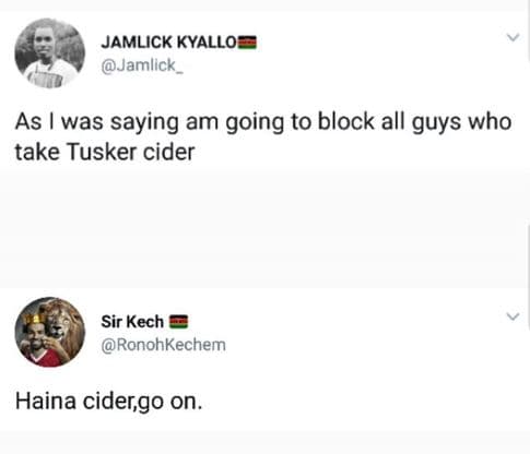 Jamlick kyallo jamlick _ as was saying am going to block all guys who take tuske