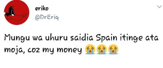 Eriko dreriq mungu wa uhuru saidia spain itinge gta moja, co2 my money