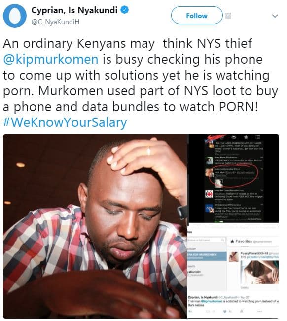 Cyprian, is nyakundi c_nvakundih follow an ordinary kenyans may think nys thief