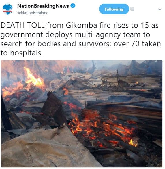 Nationbreakingnews nationbreaking following death toll from gikomba fire rises t