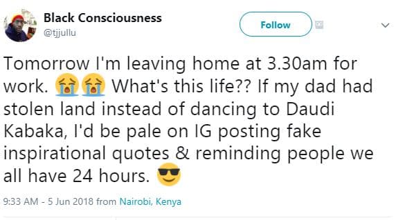 Black consciousness tjjullu follow tomorrow i'm leaving home at 3.30am for work.