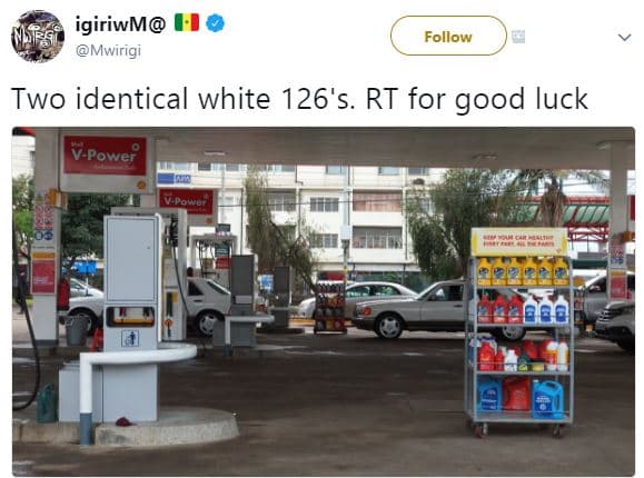 Igiriwm mwirigi follow two identical white 126'5. rt for good luck vpower v powo