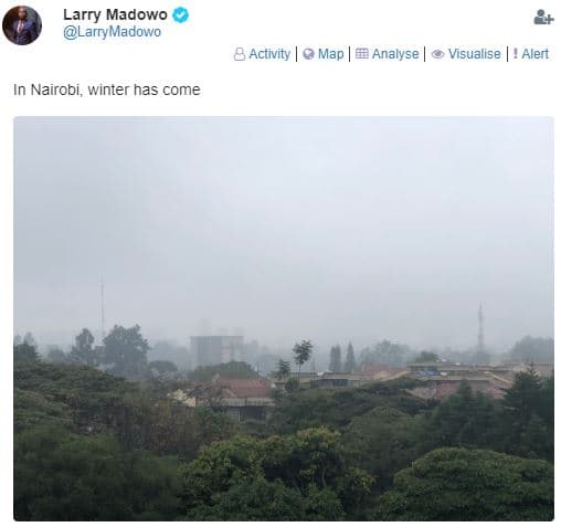 Larry madowo larrymadowo activity map e2 analyse visualise alert in nairobi, win