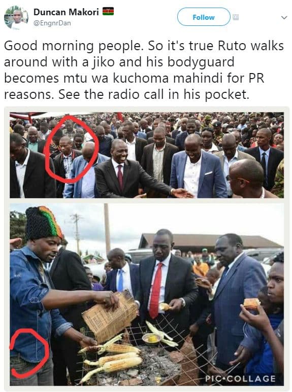 Duncan makori engnrdan follow good morning people. so it's true ruto walks aroun