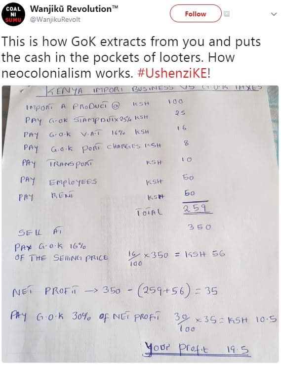 Coal wanjikñ revolution uhu wanjikurevolt follow this is how gok extracts from y