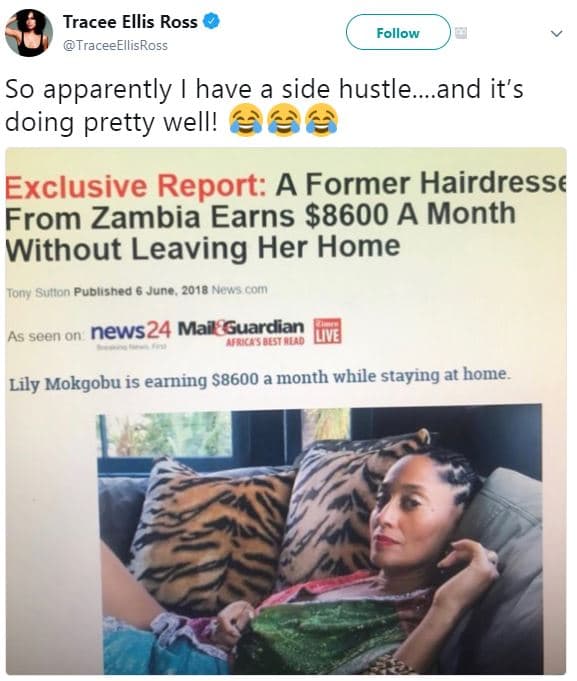 Tracee ellis ross traceeellisross follow so apparently have a side hustle.and it