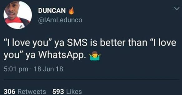 Duncan iamledunco love you ya sms is better than love you ya whatsapp. 5.01 pm 1
