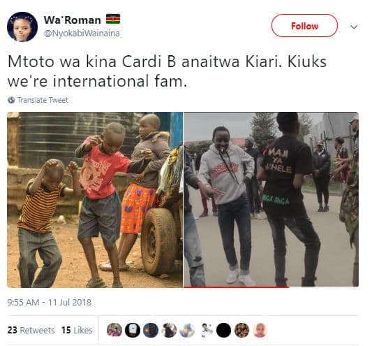 Wa'roman nyokabiwainaina follow mtoto wa kina cardi b anaitwa kiari. kiuks we're