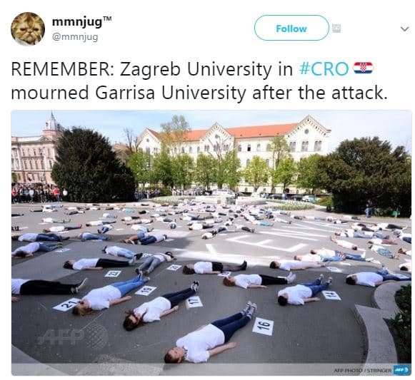 Mmnjug' mmnjug follow remember zagreb university in cro mourned garrisa universi
