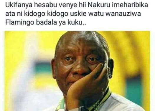 Ukifanya hesabu venye hii nakuru imeharibika ata ni kidogo kidogo uskie watu wan